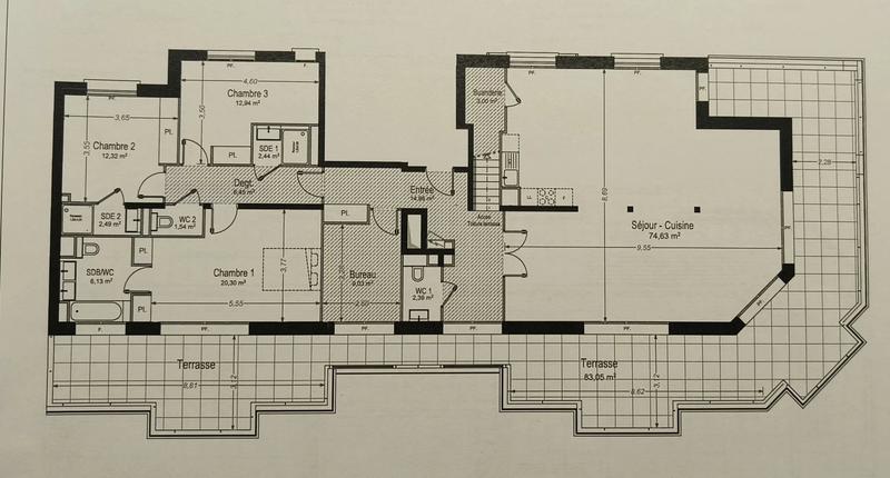 Appartement - 168 m² - 4 pièces