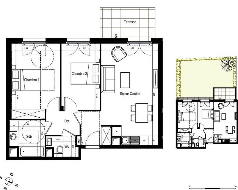 Appartement - 65 m² - 3 pièces