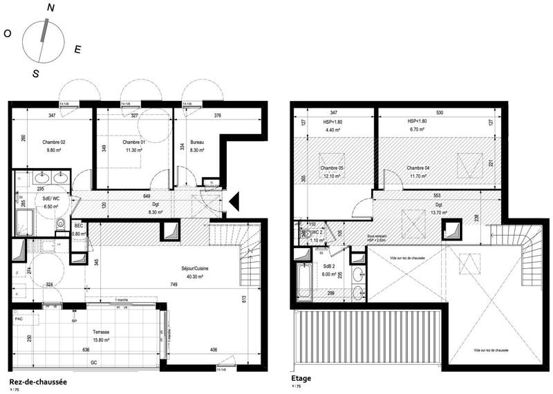 Duplex - 129 m² - 5 pièces