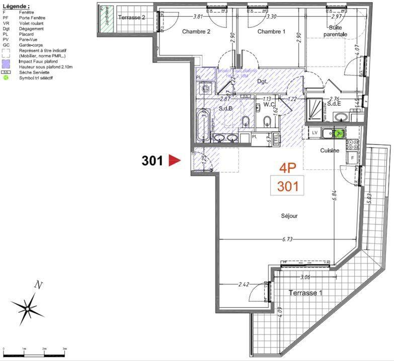 Appartement - 101 m² - 4 pièces