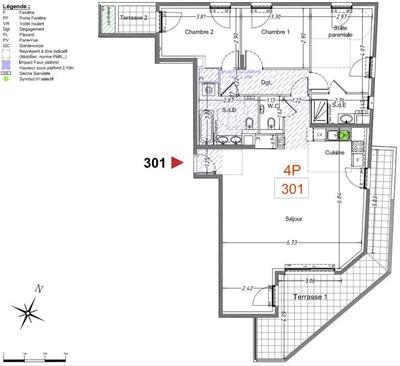 Appartement - 101 m² - 4 pièces