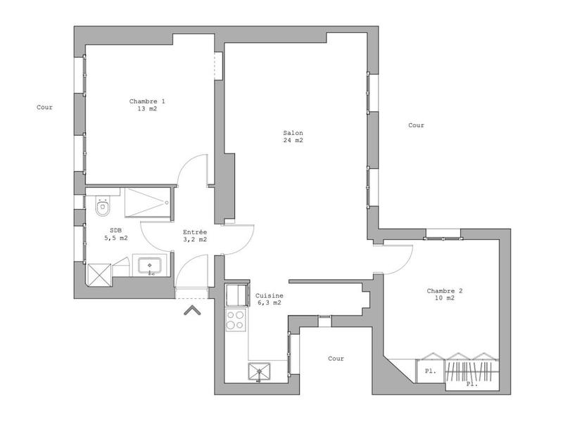 Appartement - 62 m² - 3 pièces