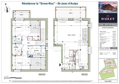 Duplex - 74 m² - 3 pièces