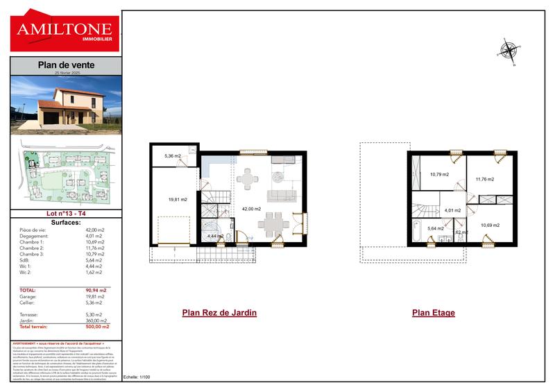 Maison - 91 m² - 4 pièces