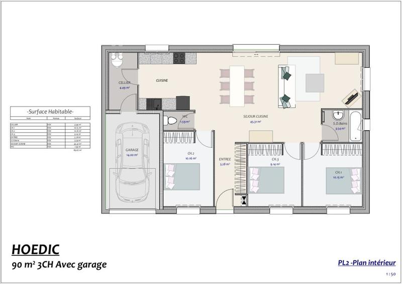 Maison - 90 m² - 4 pièces