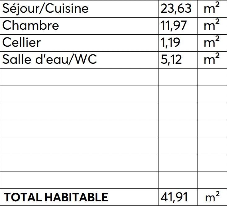 Appartement - 42 m² - 2 pièces
