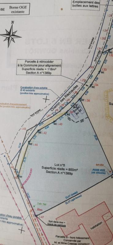 Terrain constructible - 850 m²