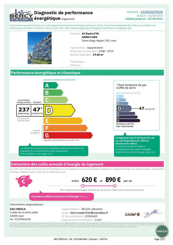 Appartement - 30 m² - 1 pièce