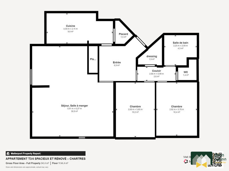 Appartement - 81 m² - 3 pièces