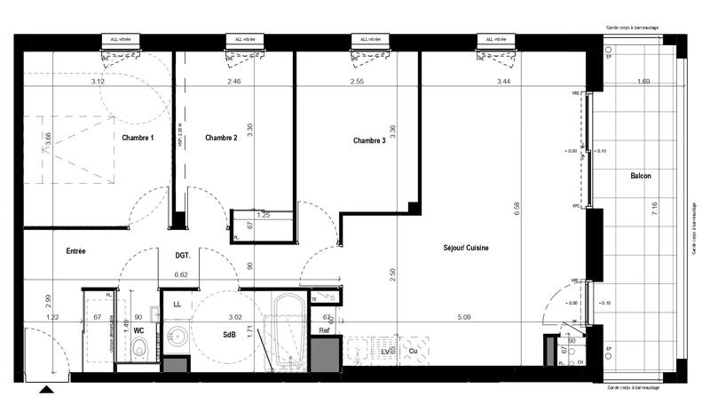 Appartement - 75 m² - 4 pièces