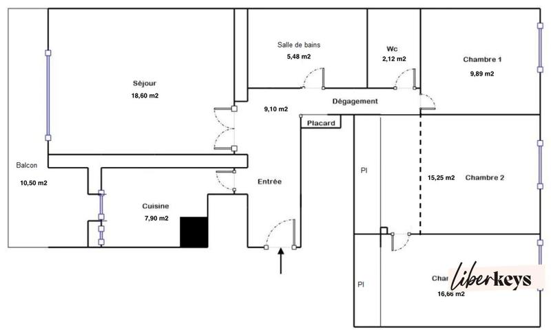 Appartement - 85 m² - 4 pièces
