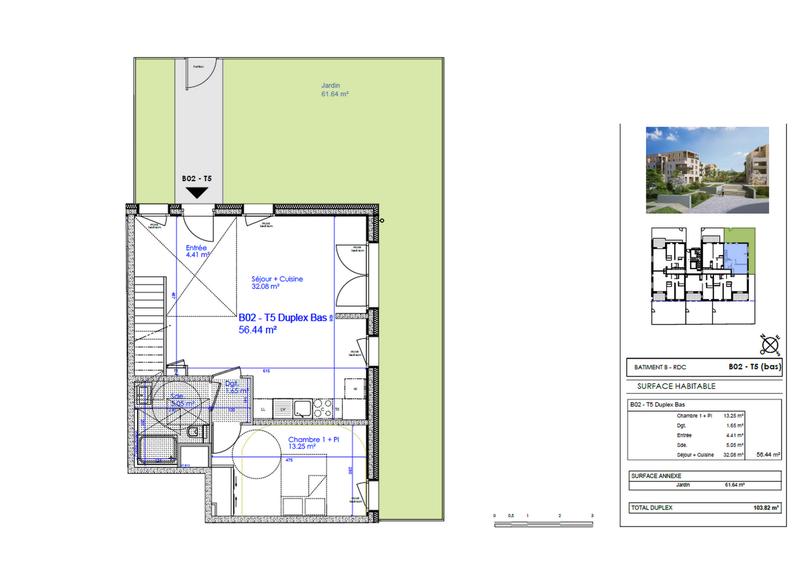 Appartement - 104 m² - 5 pièces