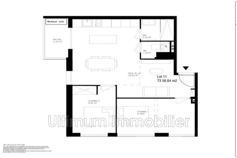 Appartement - 57 m² - 3 pièces