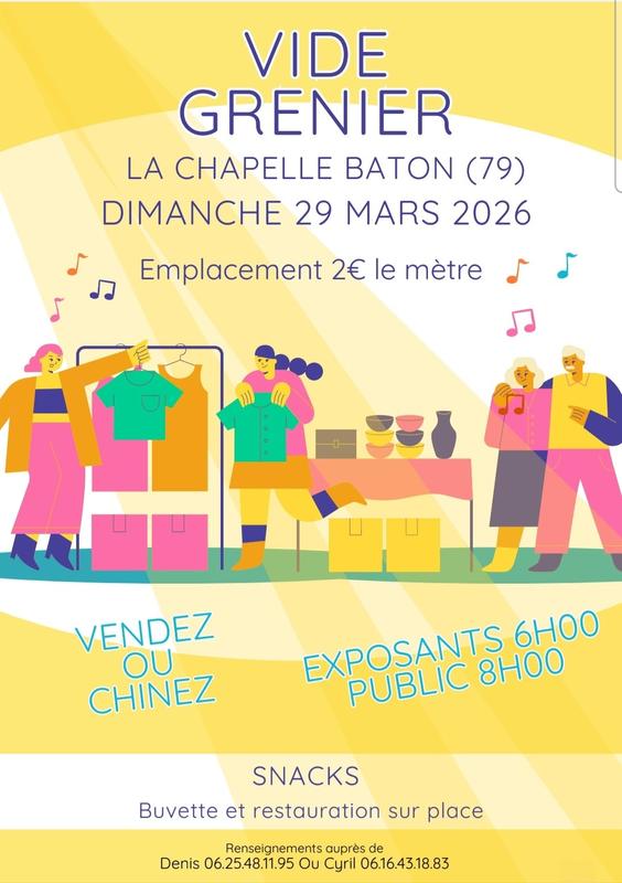 Vide grenier Ape la Chapelle-Baton/St Christophe