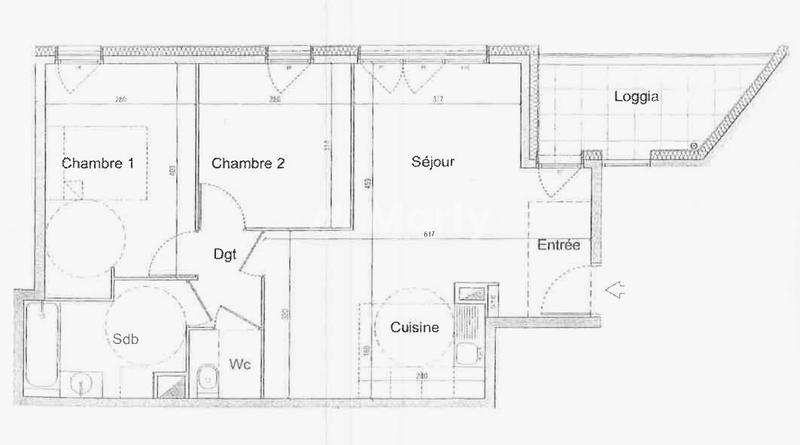 Appartement - 59 m² - 3 pièces