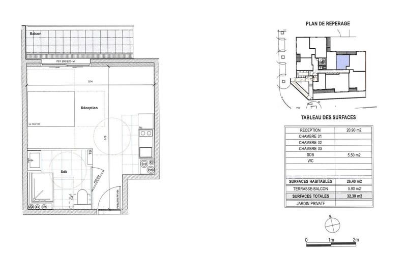Appartement - 26 m² - 1 pièce
