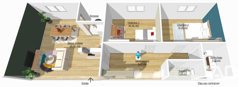 Appartement - 60 m² - 3 pièces