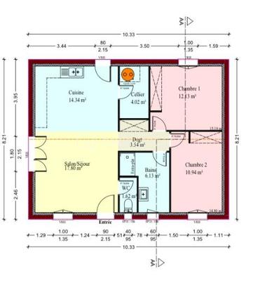 Maison traditionnelle - 71 m² - 4 pièces