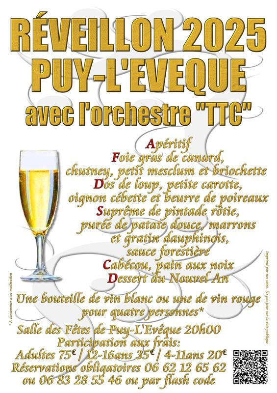 Réveillon de la Saint Sylvestre à Puy-l'Evêque