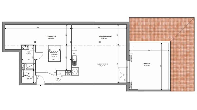 Appartement - 51 m² - 2 pièces