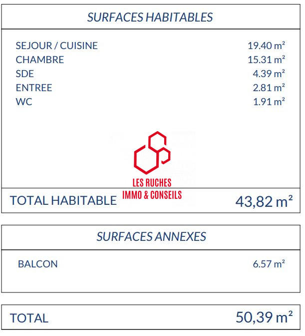 Appartement - 44 m² - 2 pièces
