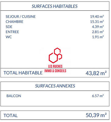Appartement - 44 m² - 2 pièces