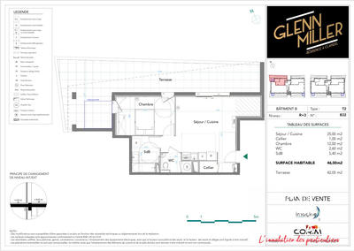 Appartement - 46 m² - 2 pièces