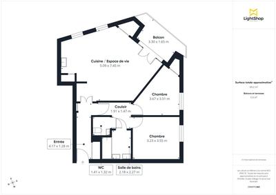 Appartement - 71 m² - 3 pièces