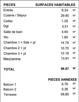 Appartement - 99 m² - 5 pièces