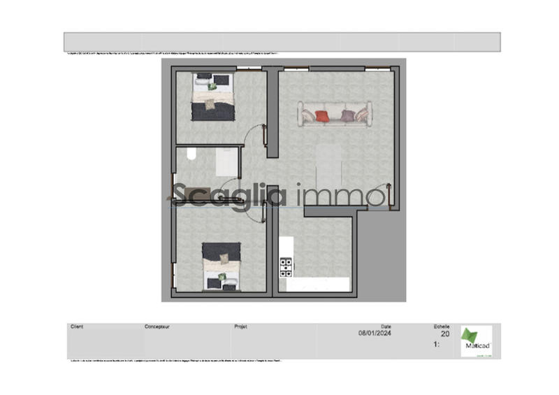 Appartement - 65 m² - 3 pièces