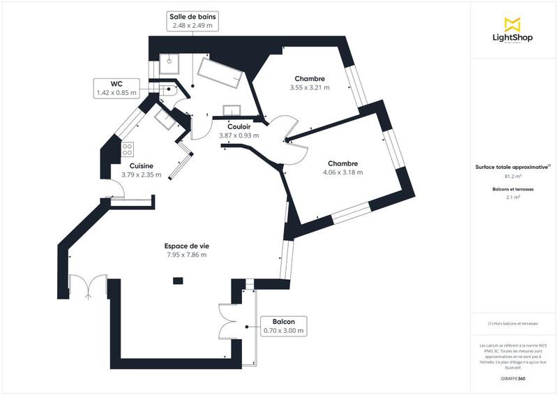 Appartement - 84 m² - 3 pièces