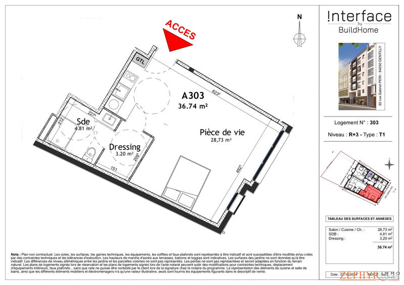 Appartement - 37 m² - 1 pièce