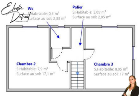 Maison de ville - 80 m² - 5 pièces