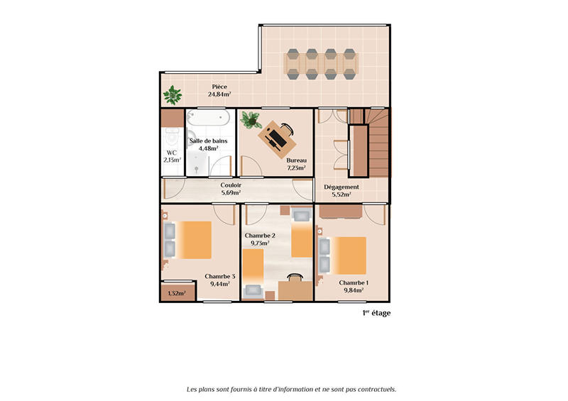 Maison - 95 m² - 5 pièces