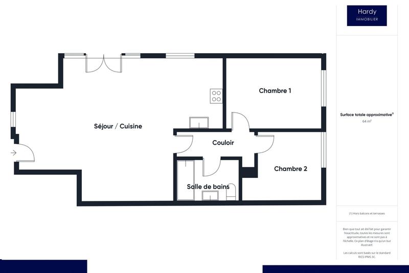 Appartement - 64 m² - 3 pièces