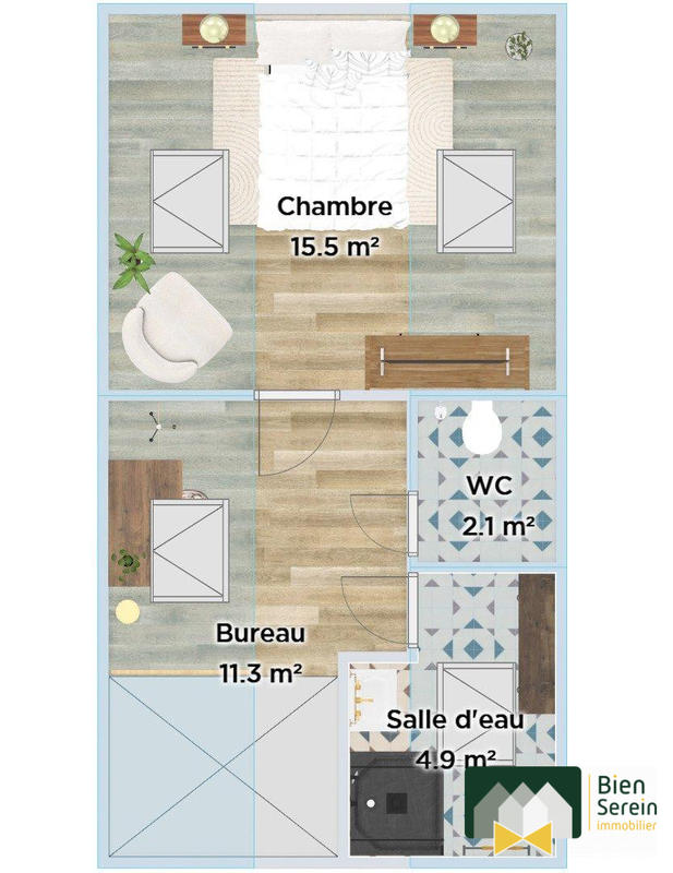 Maison - 57 m² - 2 pièces