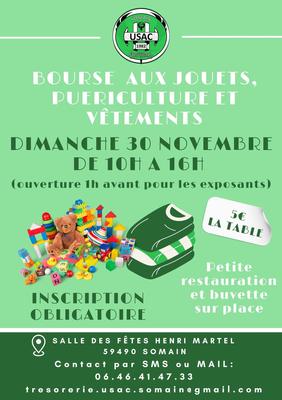 Bourse aux jouets, puériculture et vêtements