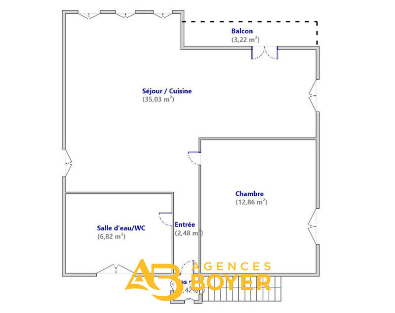 Appartement - 57 m² - 2 pièces