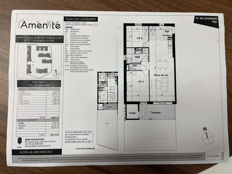 Appartement - 69 m² - 3 pièces