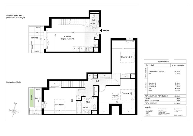 Appartement - 90 m² - 4 pièces