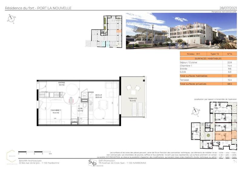 Appartement - 53 m² - 2 pièces