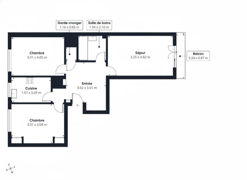 Appartement - 65 m² - 3 pièces