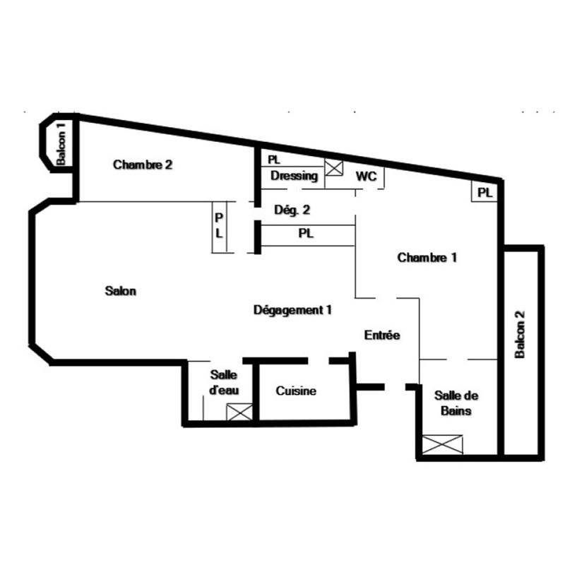 Appartement - 90 m² - 3 pièces