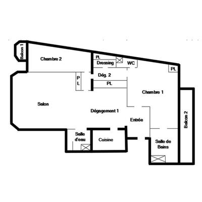 Appartement - 90 m² - 3 pièces