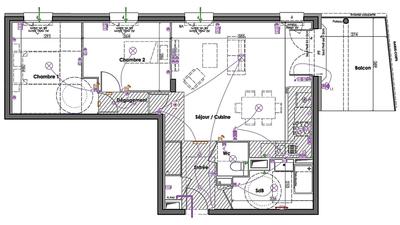 Appartement - 70 m² - 3 pièces
