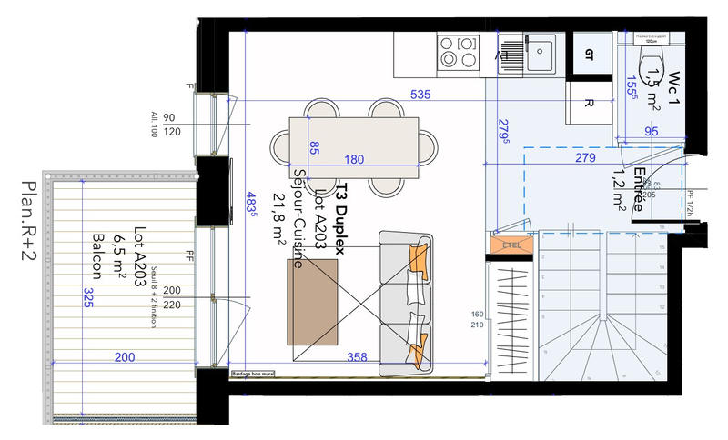 Appartement - 55 m² - 3 pièces