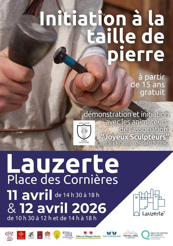 Place aux Métiers d’Art à Lauzerte – Initiation à la taille de pierre avec les Joyeux Sculpteurs