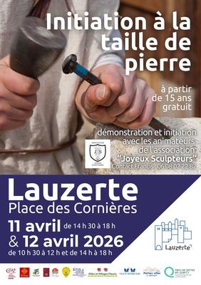 Place aux Métiers d’Art à Lauzerte – Initiation à la taille de pierre avec les Joyeux Sculpteurs