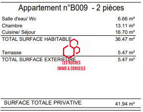 Appartement - 36 m² - 2 pièces