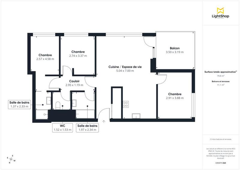 Appartement - 79 m² - 4 pièces